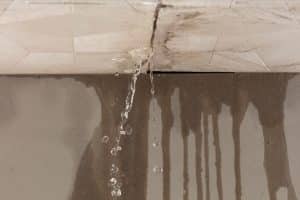 A water leak from the ceiling 